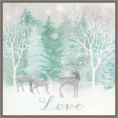 Peace on Earth Silver III by Cynthia Coulter Canvas Art Framed - 22 x 22 in