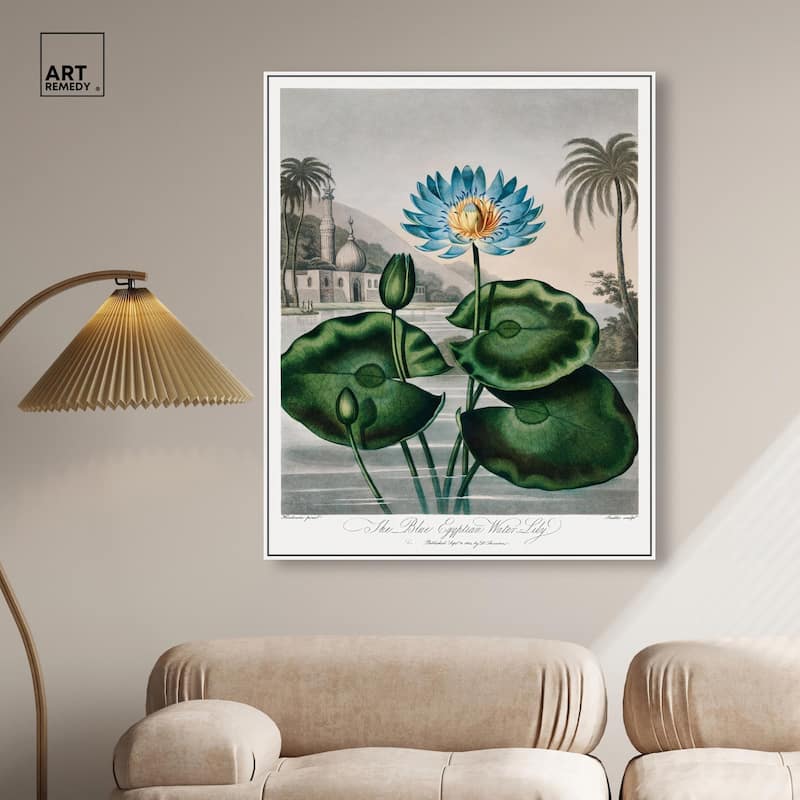 Blue Egyptian Water-Lily Canvas by Art Remedy