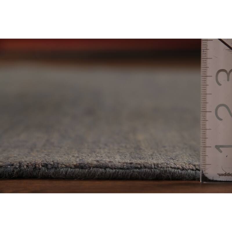 Gray Gabbeh Modern Area Rug Hand-Knotted Wool Carpet - 6'4" x 9'10"