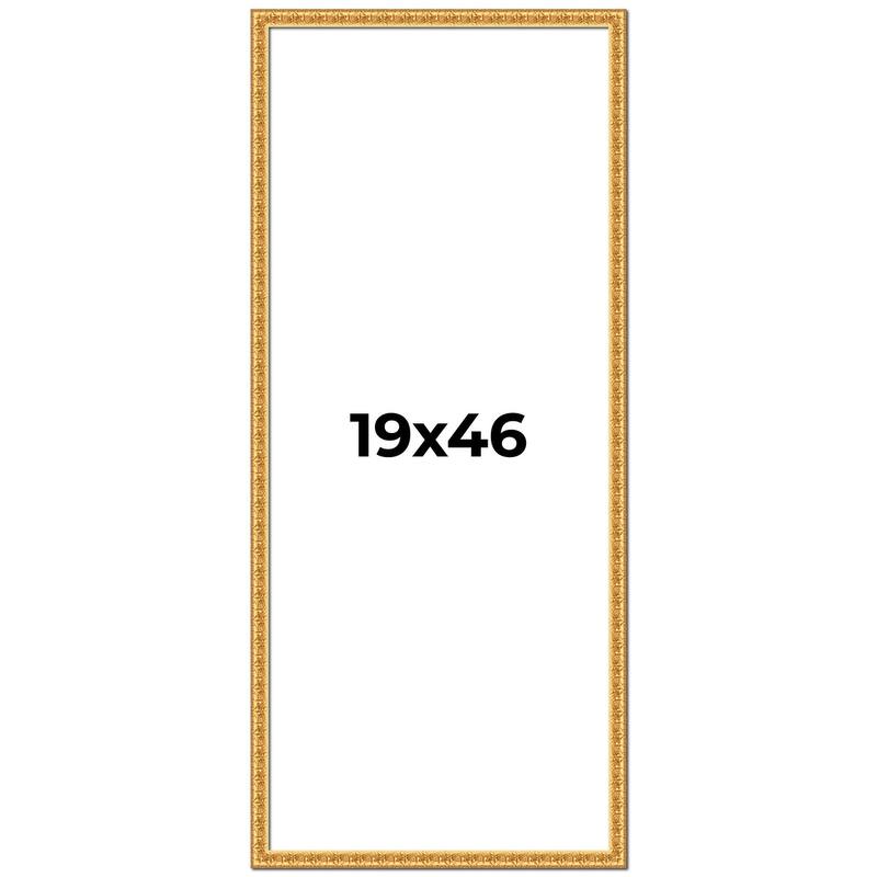 19x46 Frame Gold Real Wood Picture Frame Width 1 inches | Interior