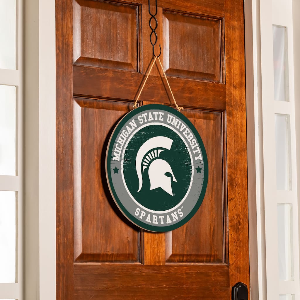 Michigan State University Wooden Door Decor Wall Sign - Multi-Color