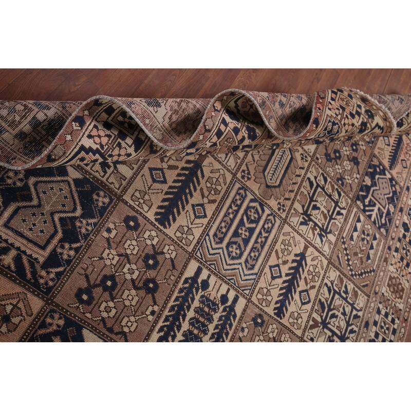 Bakhtiari Persian Vintage Rug Hand-Knotted Traditional Wool Carpet - 6'9"x 10'1"