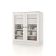 preview thumbnail 21 of 47, Palace Imports 100% Solid Wood Short Clear Glass Bathroom Storage Cabinet with 2 Drawers, 32" W x 35.75" H