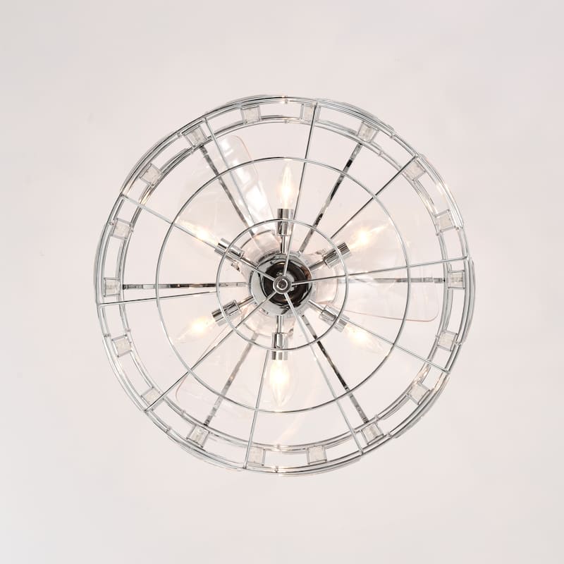 Luna 25 Inch Crystal Shade Fandelier with Light