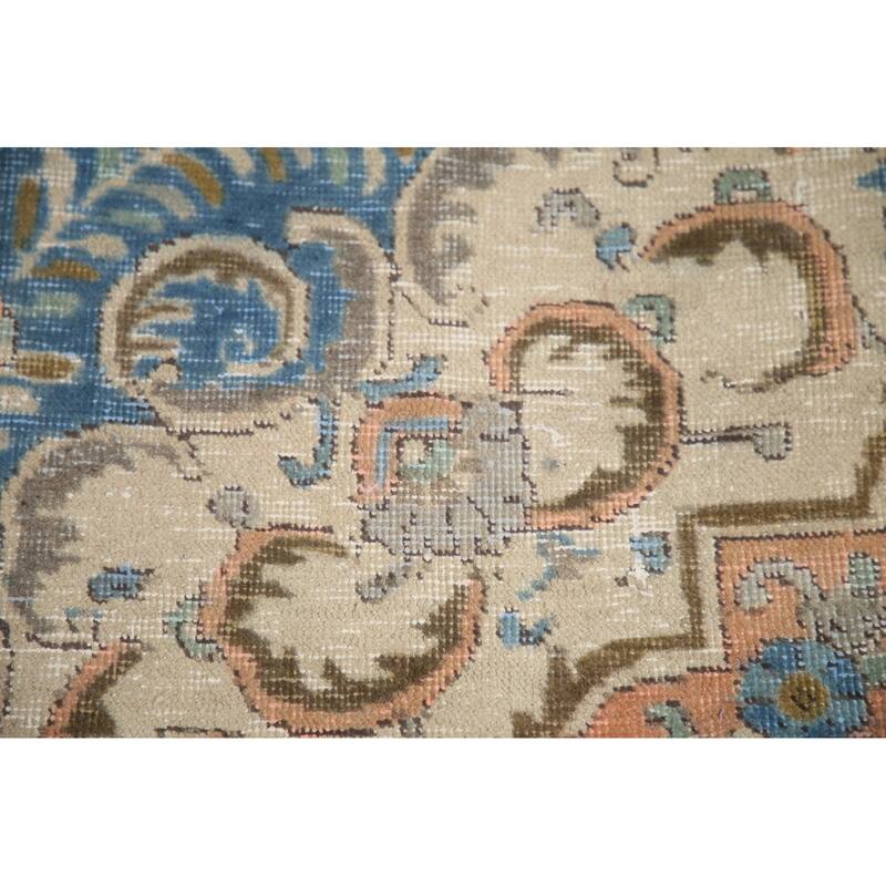 Hand Knotted Oriental 100% Wool Carpet Traditional Medallion Coral Tabriz Area Rug - 11' 7'' X 9' 9''