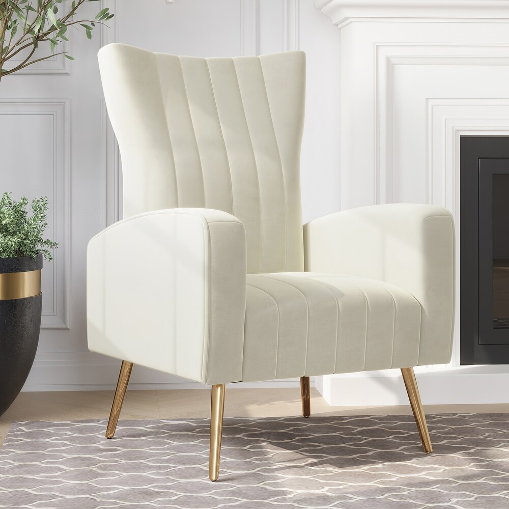 White wingback accent chair cheap