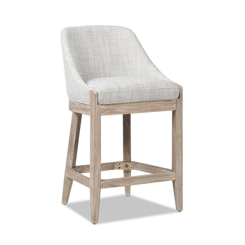 Coastal Curved Back Upholstered Counter Stool