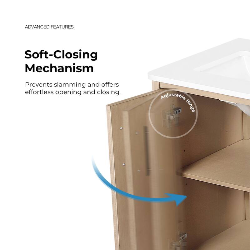 OVE Solas Bathroom Vanity with White Engineered Stone Top