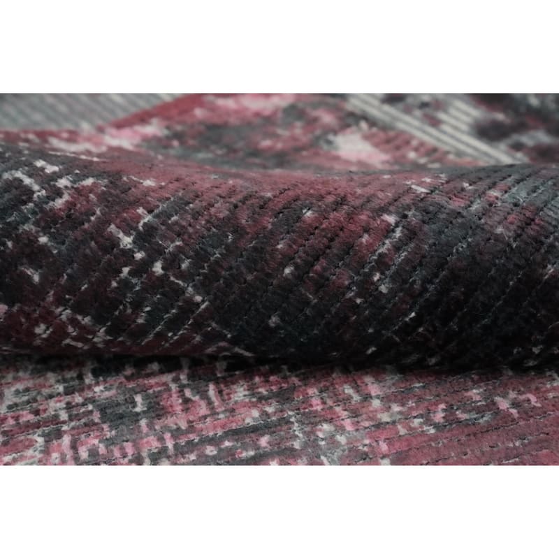 Hand Knotted Oriental Viscose Silk Carpet Modern Abstract Multi-Colored Abstract Area Rug - 7' 9'' X 5' 6''