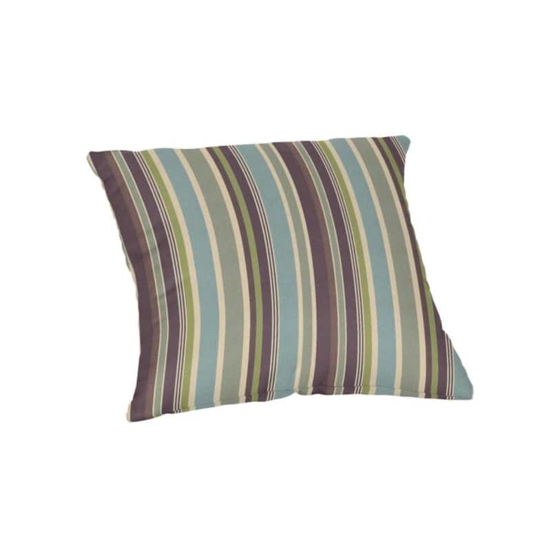 Sunbrella 16-inch Square Striped Outdoor Throw Pillow - Brannon Whisper