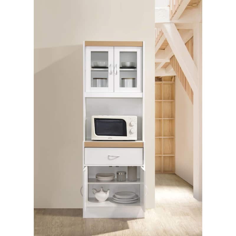 70.75" White Kitchen Cabinet with One Pull-Out Drawer