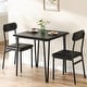 preview thumbnail 9 of 22, Dining Table Set of 2, Kitchen Table with Upholstered Chairs Dinning Table Set - 29.1x29.1x30in Black