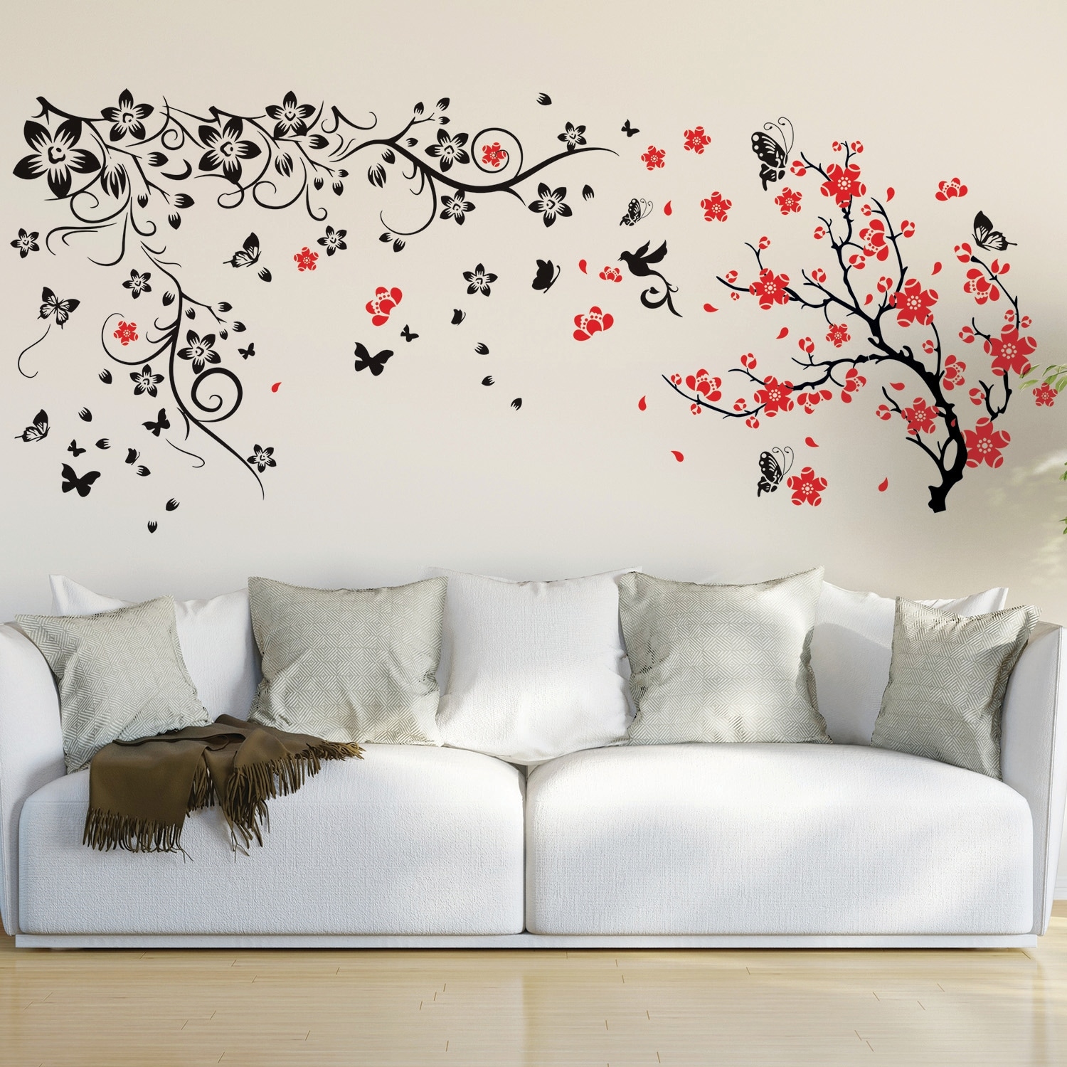 Walplus Poppy Flower Skirting Wall Sticker Selfadhesive Decal home