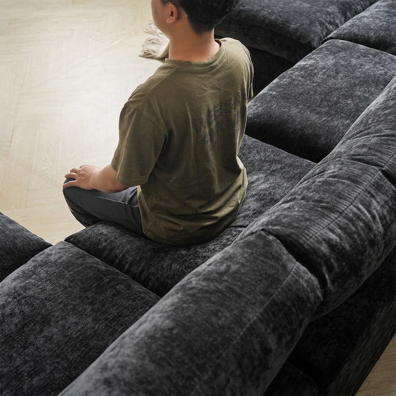 L Shape Modern Modular Sectional Sofa, Cushion Covers Removable, 67" Minimalist Sofa Couch for Living Room Office