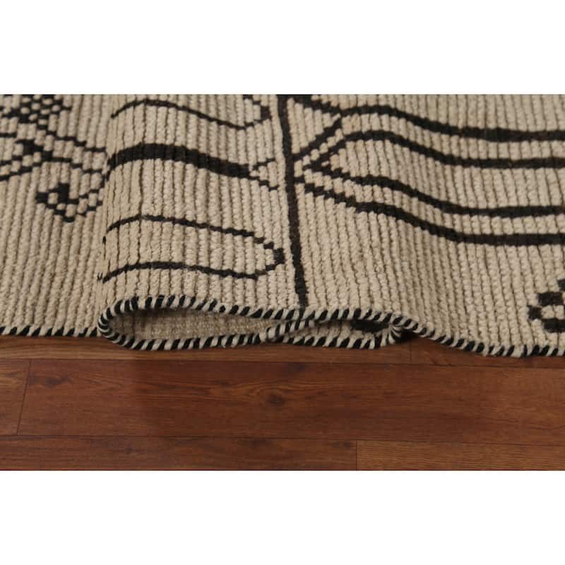 Trellis Moroccan Area Rug Handmade Living Room Wool Carpet - 9'0"x 12'3"