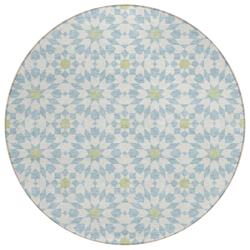 HomeRoots Floral Medallion Transitional Rectangle Outdoor Rug