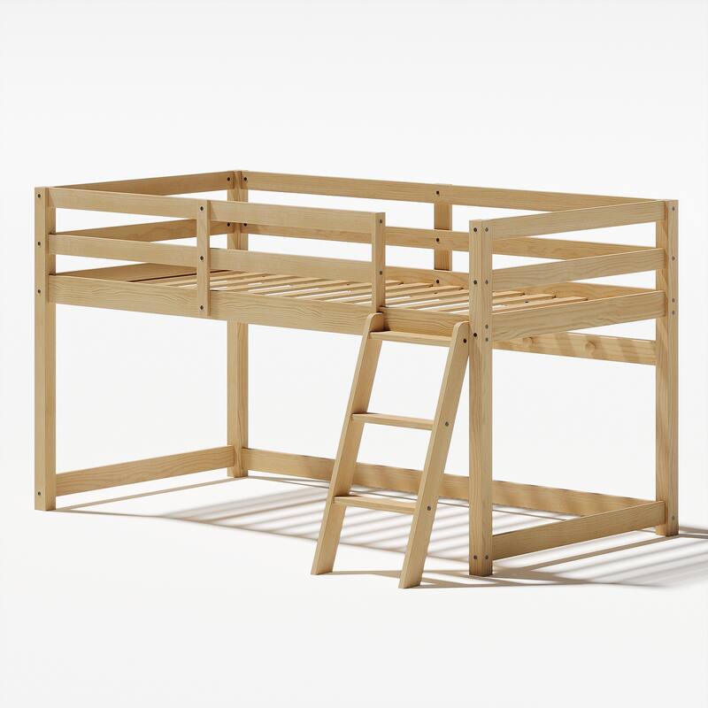 GDF Studio - Arlo Modern Kids Twin Convertible Loft Bed with LED Lighting and Solid Wood Frame
