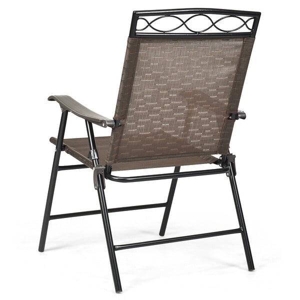 Costway Set of 4 Outdoor Folding Sling Chairs