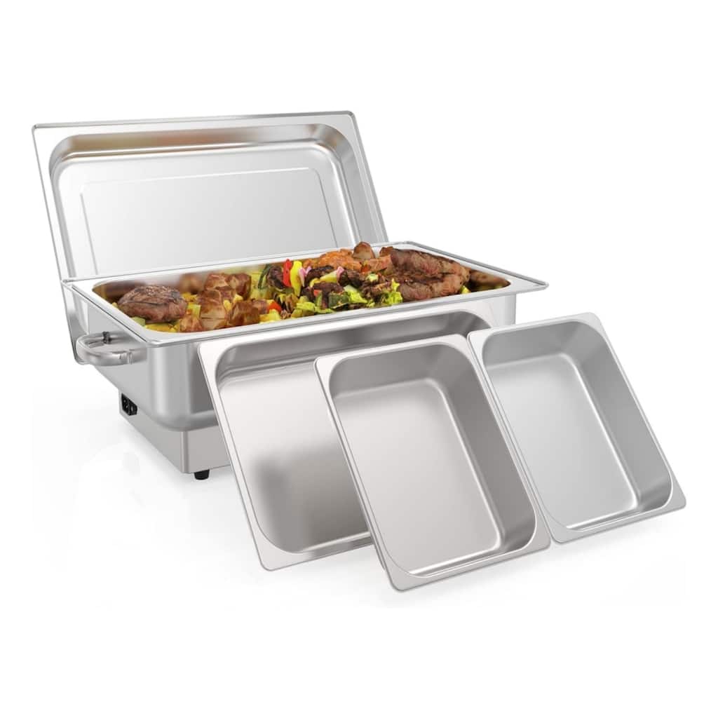 Electric Chafing Dishes 9QT Stainless Steel Chafers and Buffet Warmers Sets with1 Full-Size Pan 2 Half-Size Pan - 1 1/1 + 2 1/2
