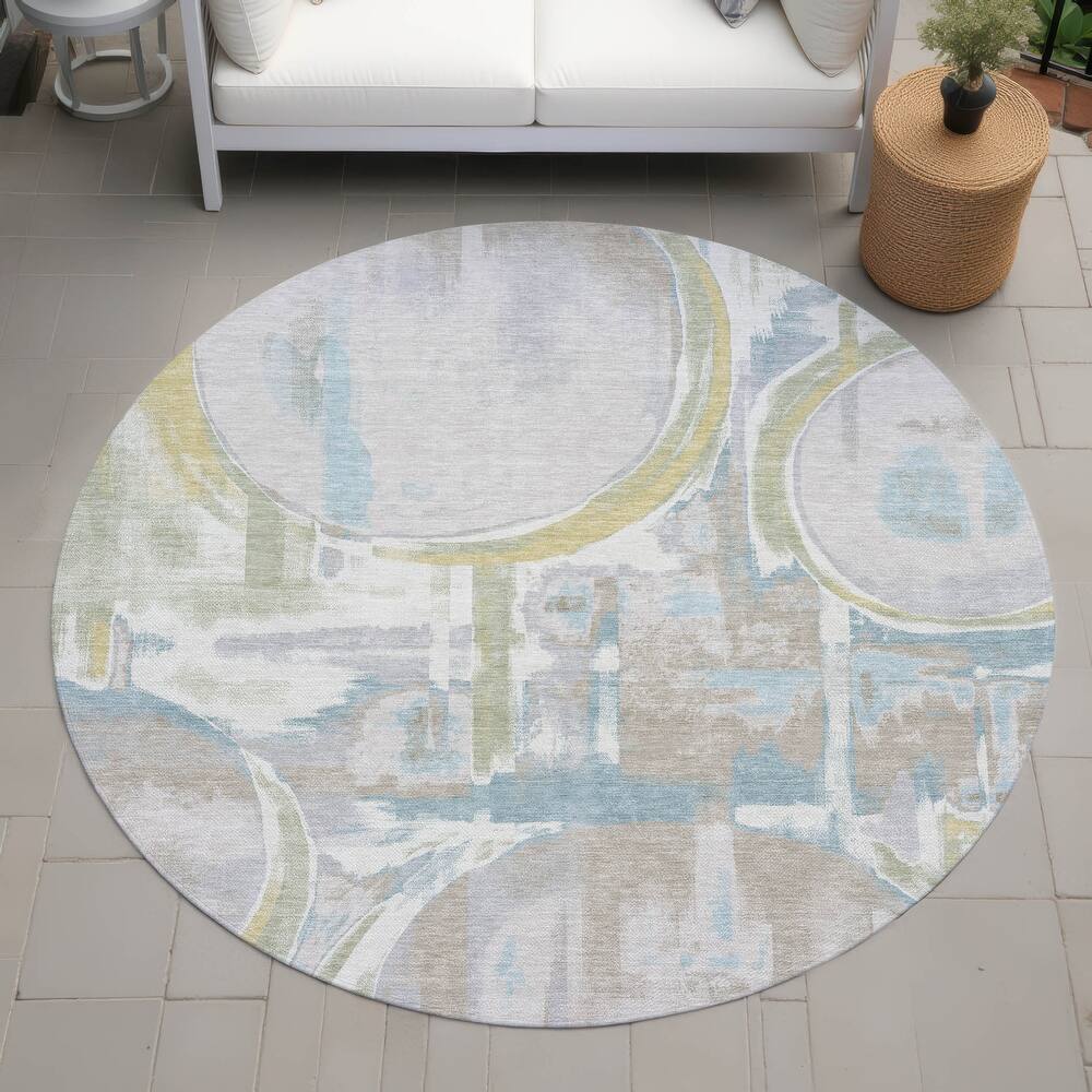 Machine Washable Indoor/ Outdoor Modern Erie Chantille Rug