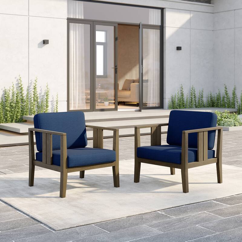 Outdoor Teak Solid Wood Patio Furniture Set Loveseat Armchair Table Collection