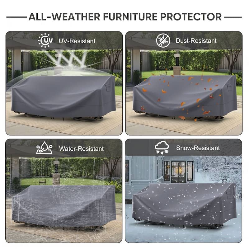 Meyreso 82.7 in. L x 34.3 in. W x 28 in. H (Back)/19.3 in. H (Front) Outdoor Patio Furniture Cover