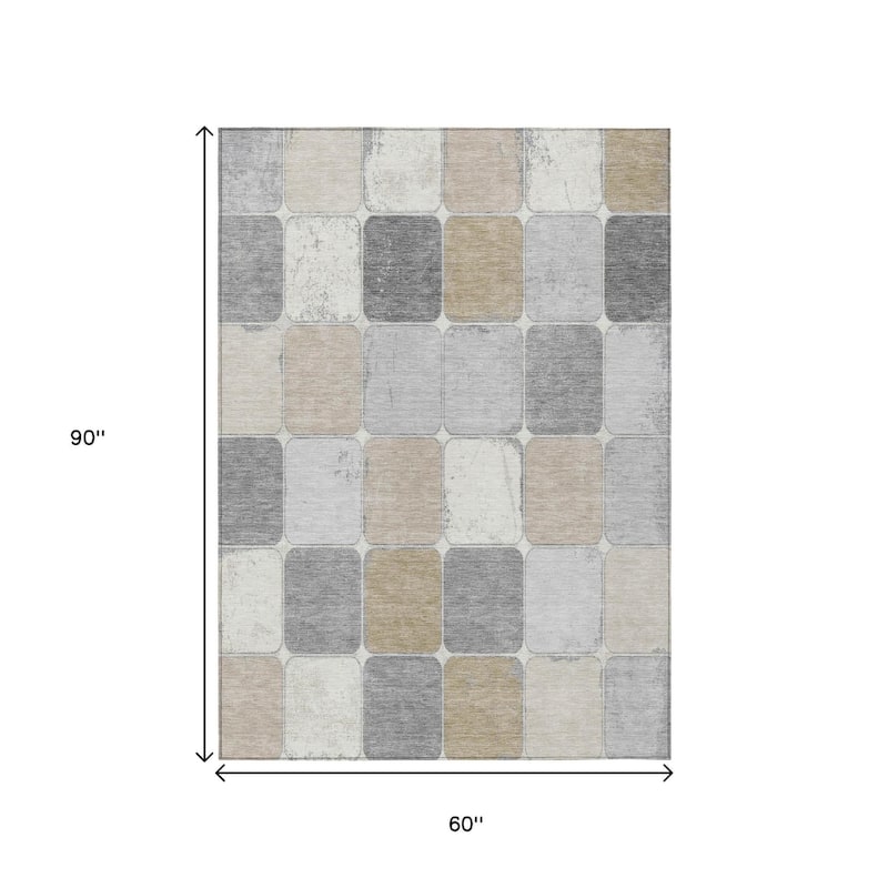 HomeRoots Geometric Transitional Rectangle Outdoor Rug