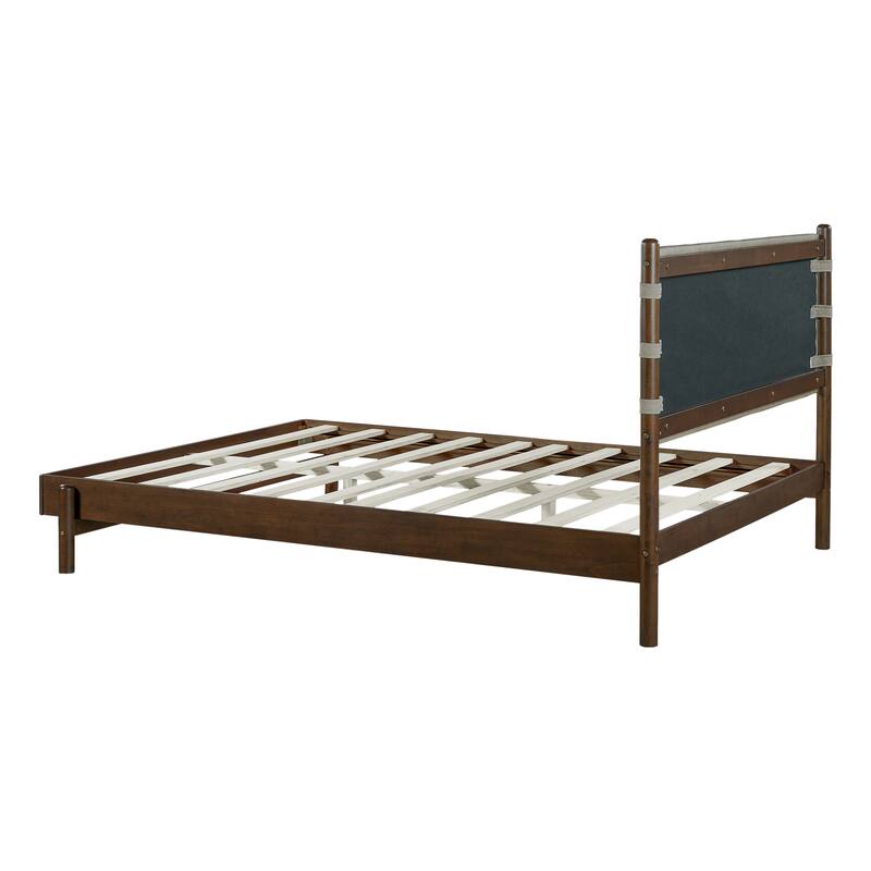 Modern Solid Wood Bed Frame Set with 2 Nightstands, Low Profile Platform Bed with Headboard and Matching Bedside Tables