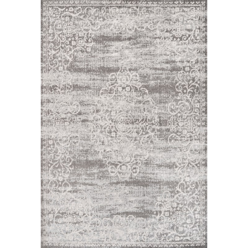 JONATHAN Y Brooklyn Filigree Medallion Area Rug - 5 X 8 - Light Gray/Cream