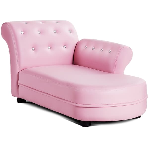 slide 2 of 6, Kids Sofa Toddler Couch Children Chaise Lounge with Solid Wood Frame Pink
