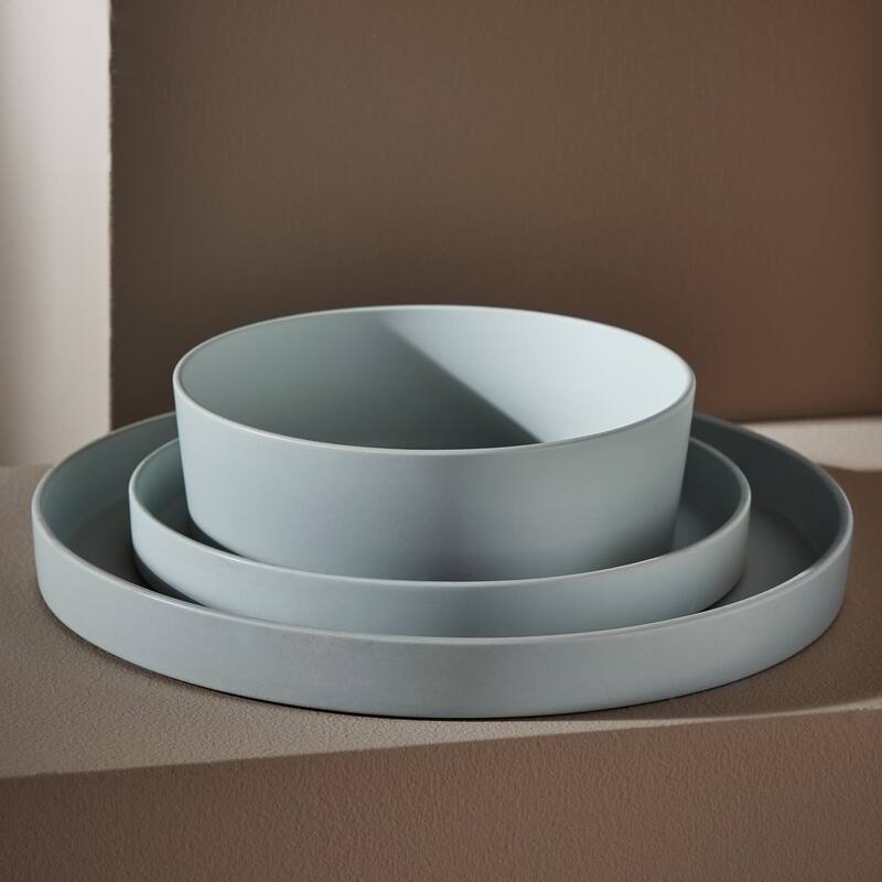 Stone by Mercer Project MODAN Stoneware Dinnerware Set - Blue-Grey - 12 Piece