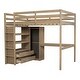 preview thumbnail 34 of 32, Full Pine Loft Bed with Wardrobe, Desk & Storage
