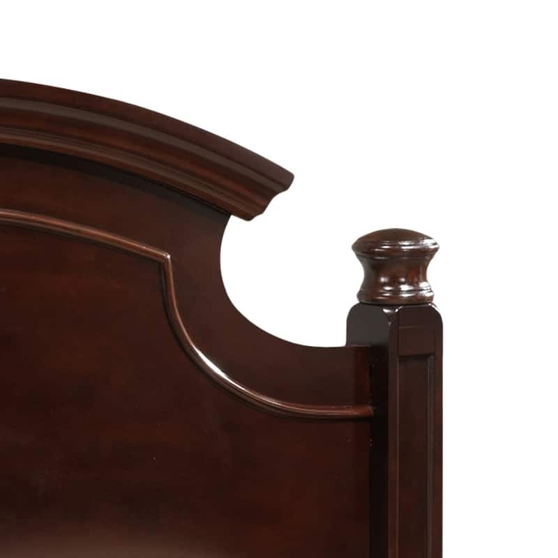 Queen Size Particle Board Four Poster Bed with Carved Wood Posts