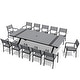 preview thumbnail 35 of 36, 11/13-Piece Outdoor All-Weather Patio Dining Set Aluminum Rectangular Table with Umbrella Hole and Stackable Chairs
