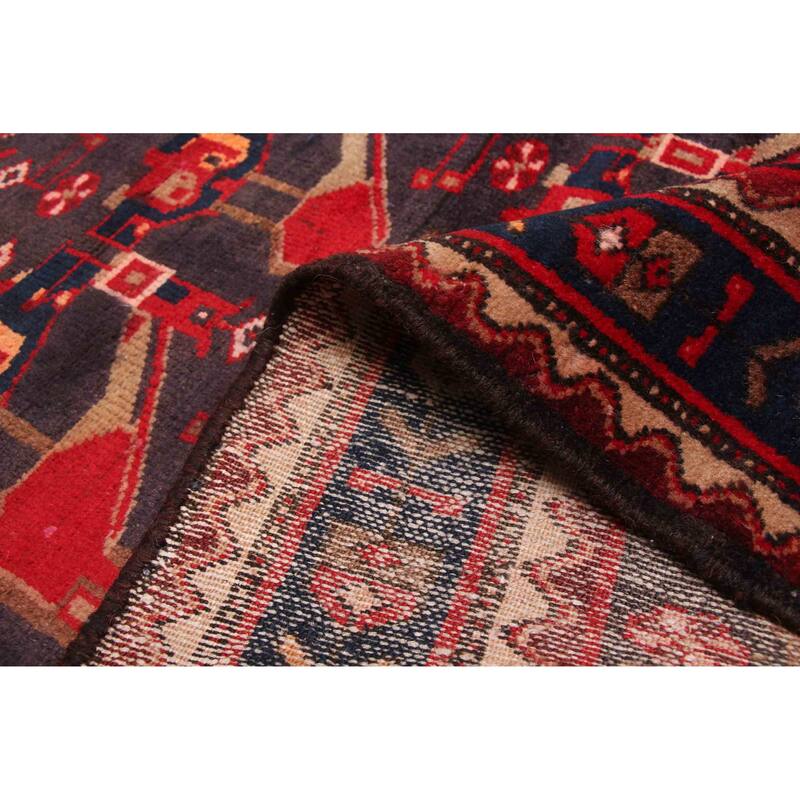 ECARPETGALLERY Hand-knotted Andelz Black, Red Wool Rug - 3'5 x 9'9