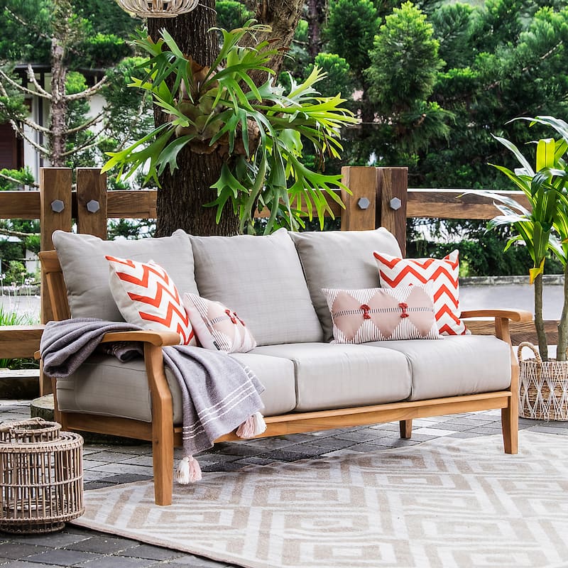 Cambridge Casual Leon Teak Outdoor Deep Seating Sofa