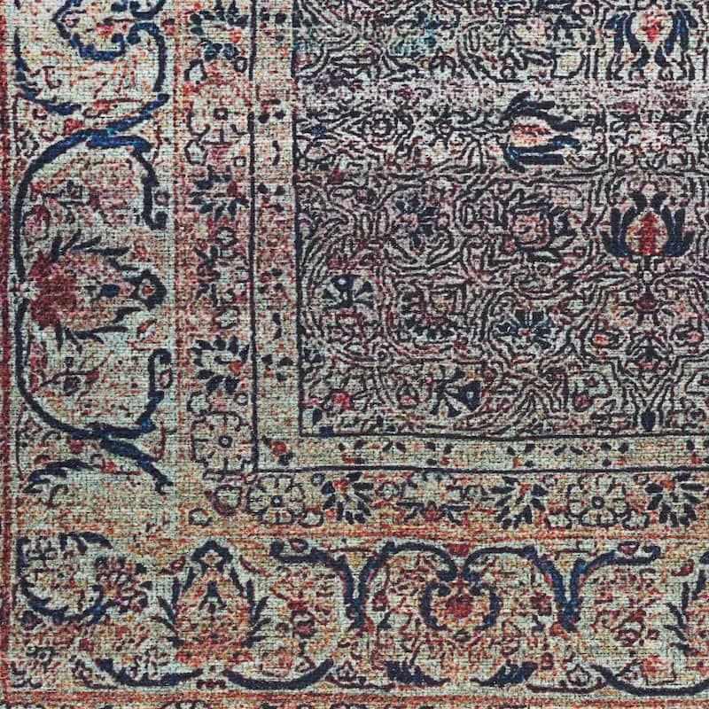 Brilliance Machine Washable Vintage Oriental Medallion Area Rug