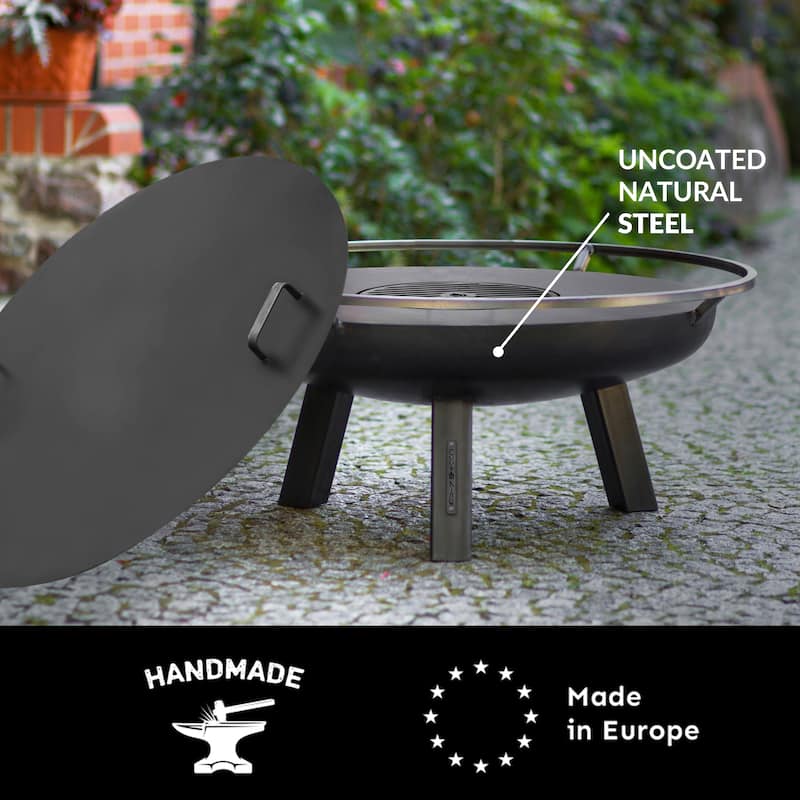 Porto 24" Fire Pit with Grill Plate and Cover Lid