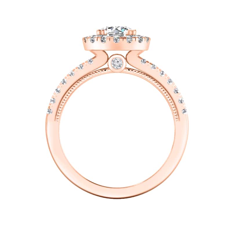 Auriya 14k Gold 1 1/2ctw Round Halo Diamond Engagement Ring (H-I, I1-I2)