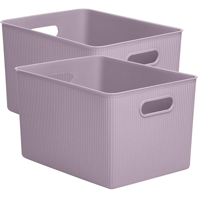 Plastic Cube Set of 2 - 15"W x 9"H x 11.5"D - Lilac