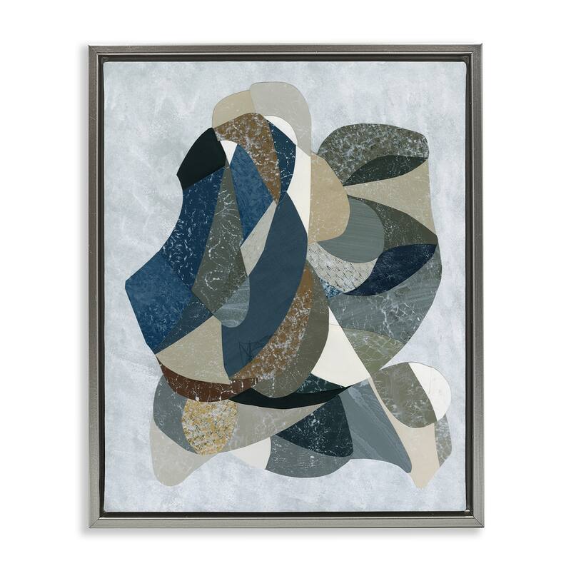 Stupell Intertwined Geometric Shapes Framed Floater Canvas Wall Art Design By Coco Good - 25 x 31 - Grey