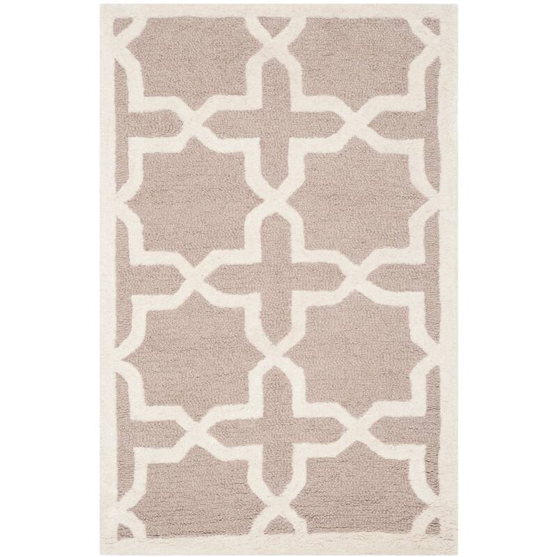 SAFAVIEH Handmade Cambridge Remedios Geometric Wool Rug - 2' x 3' - Beige/Ivory