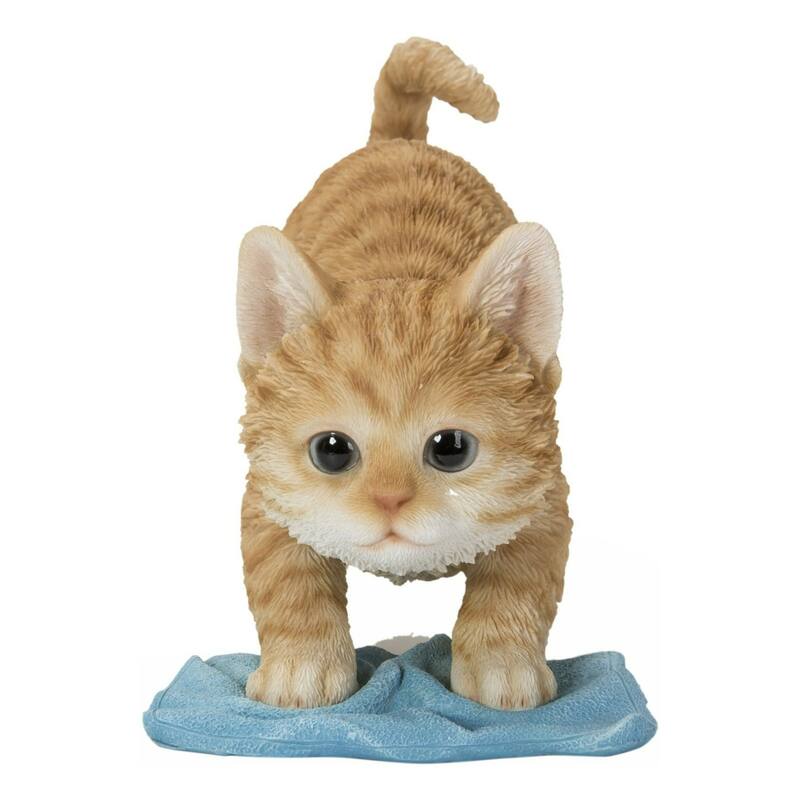 8" Mopping Kitten Outdoor Garden Statue