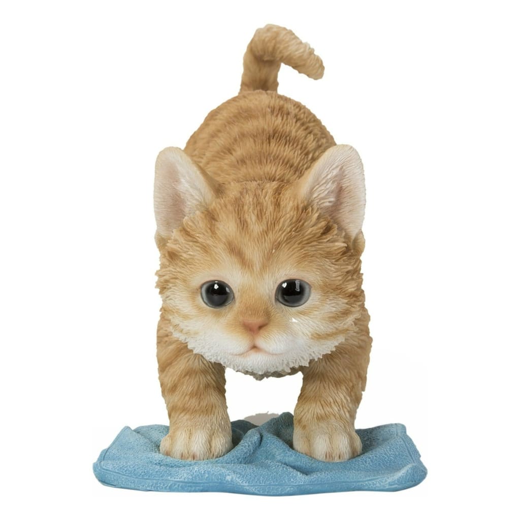 8" Mopping Kitten Outdoor Garden Statue