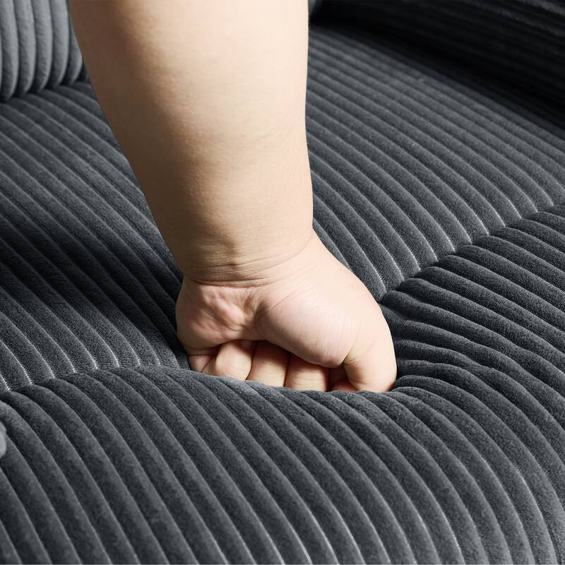 Classic Corduroy Upholstered Push Back Manual Recliner Chair