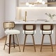 preview thumbnail 171 of 199, 26"/29" Swivel Bar Stools/ Counter Stools with Bentwood Legs Set of 3 - Cream White-Rattan Back - Counter Height