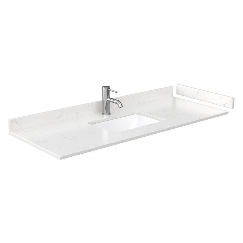 Miranda Single Vanity Set, Cultured Marble Top, 46-Inch Mirror