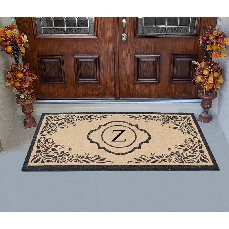 A1HC Hand Crafted Entry Flocked Coir Monogrammed Welcome Entrance Doormat 36"x72"