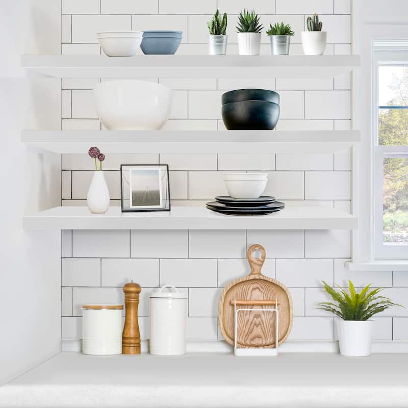 Sorbus Extra Large Floating Shelves Set of 3, Long Faux Wood Wall Mounted Floating Shelves - 9.25"L X 47” W X 1.5” H