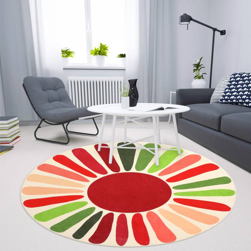 Garvee Rainbow Sol Kids Area Rug